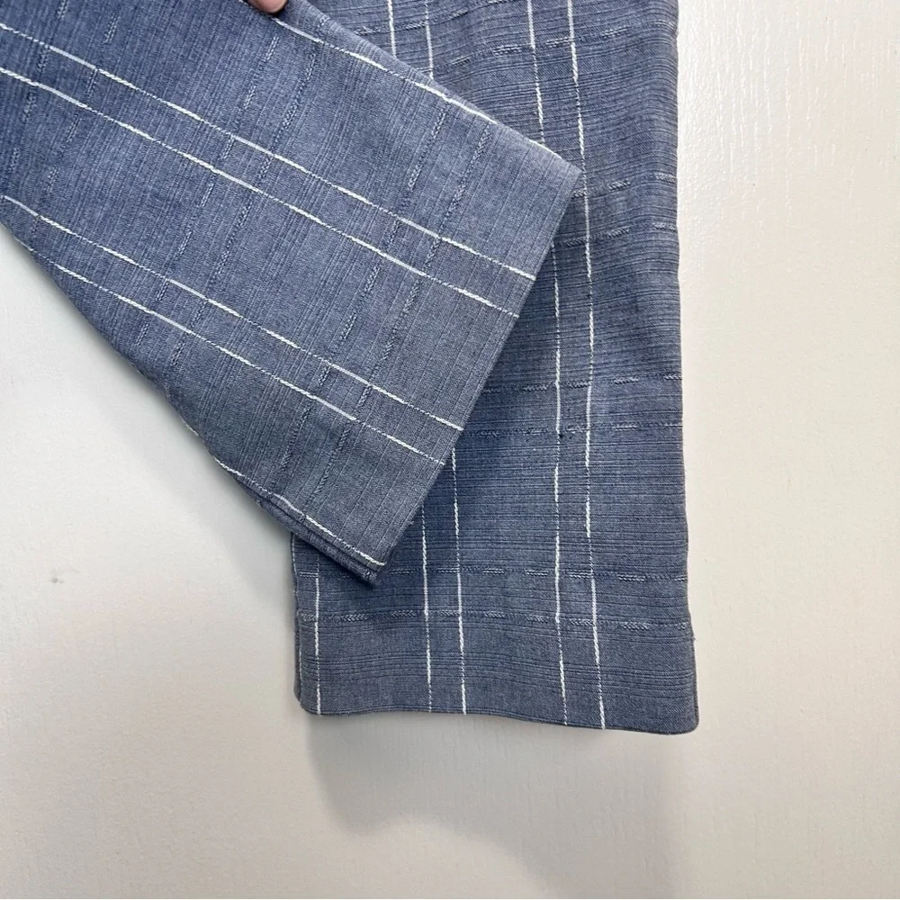 Alfani Petite Blue Pinstripe Pull-On Slim Cropped Dress Pants Size 4P